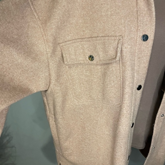 Zara Women’s Button Front Wool Look Shacket L Long Sleeve Pockets - Picture 2 of 10